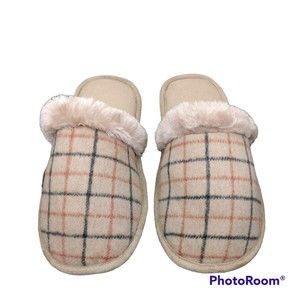 Slippers Faux Fur Soft Warm Slip On Memory Foam Cushion House Shoes Size Med